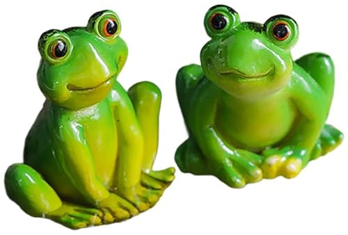 Homoyoyo 2stücke Garten Tierfigur Frosch Deko Aus Harz Niedliche Miniatur Für Feengarten Balkon Und Tisch Kreative Gartendekoration Für Innen Und Außenbereiche