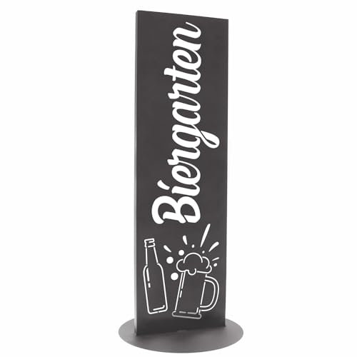 Bentatec Gartenschild Anthrazit Dekosäule Biergarten 100 x 30 cm