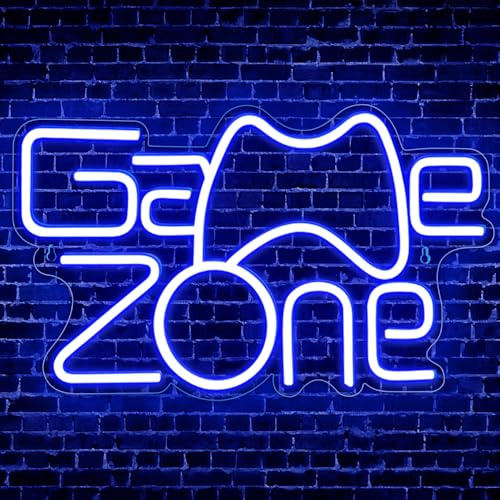 RuCvixkt Game Zone neon skylt för spel rum dekor, spel ljus led tecken för pojkar män tonåring sovrum man grotta väggdekoration, bra present till fest födelsedag jul