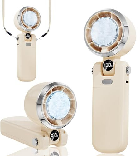 Ventilateur portatif, 4000 mAh, 4 modes, réglable à 90°, rechargeable, avec technologie de refroidissement rapide et écran LED, ventilateur USB, rechargeable sur batterie (A)