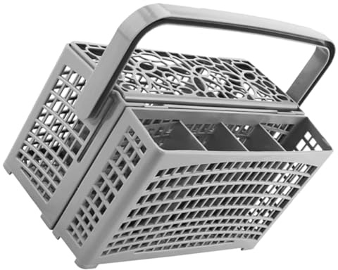 UKCOCO Cesta para Cubiertos del Lavavajillas de Plástico Compartimento Incorporado y Asa para Almacenar Tenedores y Drenar Agua Fácilmente Cocina