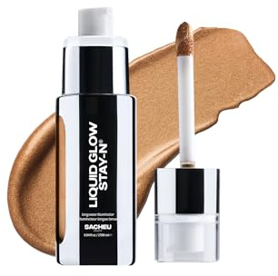 Sacheu Liquid Glow STAY-N Liquid Highlighter & Illuminator Makeup — 30ml Long Lasting Luminous Glow Lightweight Dewy Finish, Sun Daze