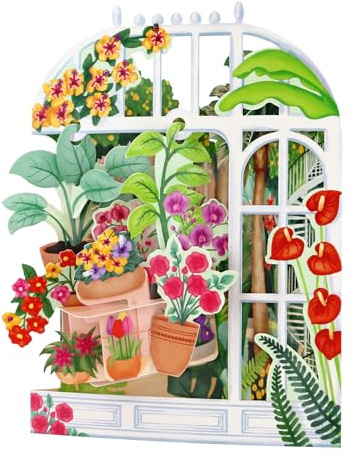 SANTORO Swing-Karte, 3D-Pop-Up-Grußkarte – Botanischer Blumengarten für Mutter, Familie, Sommerhaus
