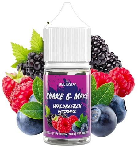 Belissia Shake and Make Waldbeere Geschmack 30ml Lebensmittelaroma | Hochdosiertes Aroma, vegan, ohne Zusatzstoffe, für Backen, Speisen, Getränke, Shakes, DIY und Raumduft