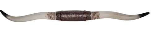 KIWZXKA Kuhschädel-Wanddekoration, Wanddekoration Mit Langen Hörnern, Florale Prägung, Vintage-Nieten Aus Rotem Kupfer, Kunstprägung, 40 Zoll Große Stierhörner(Retro red Brown)