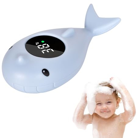 Homirty Digitale Badewasserthermometer, Kinder-Badethermometer als Schwimmendes Spielzeug, Badewannen Thermometer mit Visuellem Alarm, Badethermometer Wasserthermometer für Badewanne Pool (Blau)