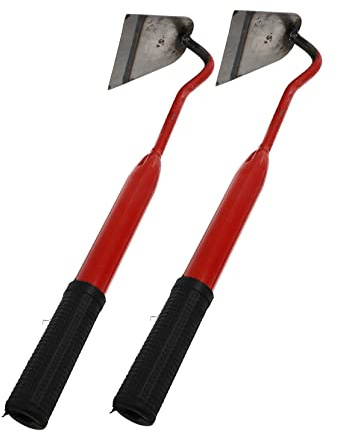 Kisangel Azadas De Mano para Jardinería Mango Ergonómico 9 Cm, Herramientas Portátiles para Cultivar y Deshierbar, Acero Resistente para Trasplante Horticultura, Paquete De 2 Piezas