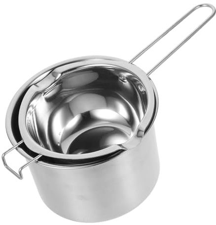 Sewroro Stainless Steel Double Boiler Wax Melting Pot with Outer Pan Multi-Functional Chocolate Candy Candle Melting Set for Soap and Cheese Heating Easy Pour Spouts Heat-Resistant and