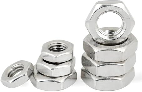 1-28pcs M6 M8 M10 M12 M14 M16 M18 M20 304 Stainless Steel Left-Hand Thread Thin Nut Counter Nut(M6x1 (28PCS))