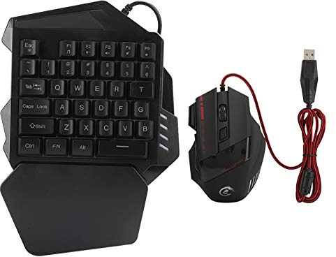 Ejoyous Clavier de Jeu à Une Main, Prise en Charge de 5 DPI Réglables, Ensemble Clavier et Souris de Jeu pour PC Gamer, Facile à Utiliser pour Les Jeux à Domicile