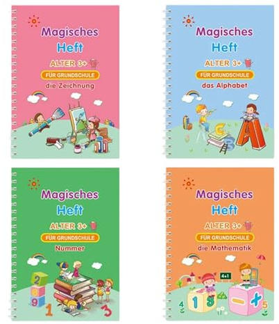 Générique Cahier d'Écriture à Rainures pour,Cahier de Lettres Réutilisable à Dessin - Livres D'Écriture Guidée Avec Rainures - Apprentissage Écriture Maternelle