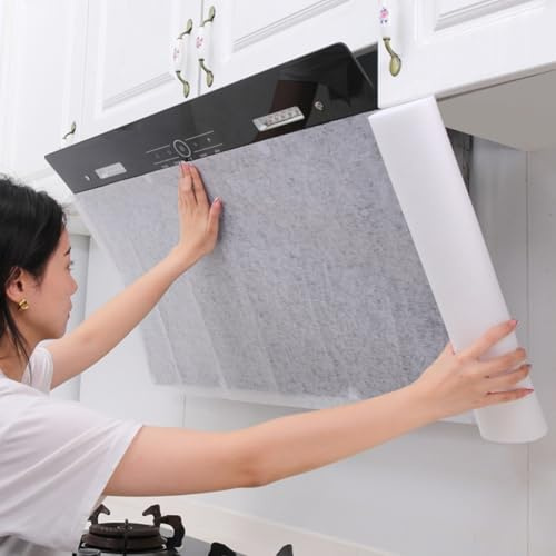 Dunstabzugshauben-Fettfilter, Vlies-Ersatz-Küchenöl-absorbierendes Papier, hitzebeständige Abluftventilator-Auskleidung für Zuhause, Restaurant (5 m x 46 cm)