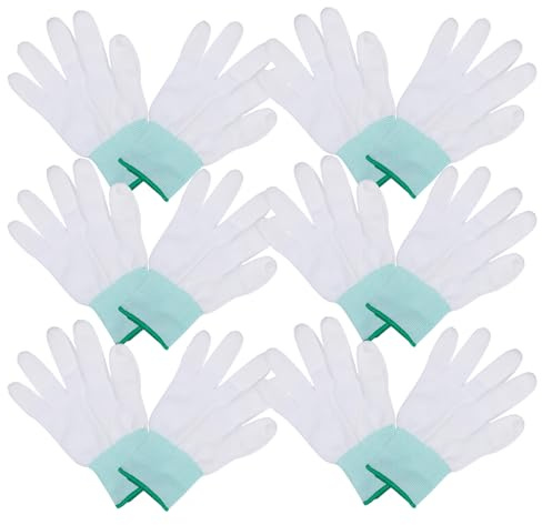 Abaodam Industrial Protection Gloves 10 Pairs Thin Labor Gloves PU Finger Coating, Non-Slip and Anti-Static, Individually Packaged for Men’S Construction Work