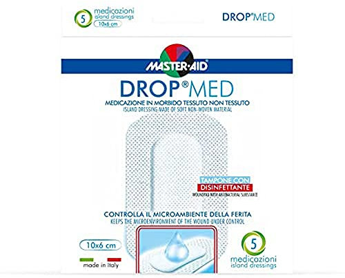 MASTER AID Drop Med 10 X 6 Cm, Pezzi, Bianco/Blu, 5 Unità