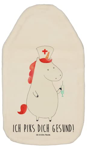 Mr. & Mrs. Panda Wärmflasche Einhorn Krankenschwester - Geschenk, Körnerkissen, Kinderwärmflasche, Krankenhaus, Wärmekissen, Einhörner, Unicorn,