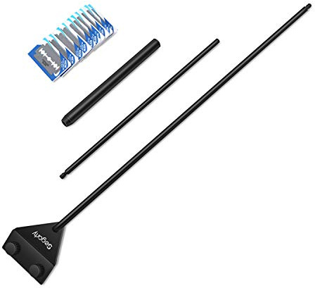 Segarty Aquarium Algae Scraper, 26.5 Stainless Steel Cleaner with 10 Replaceable Stainless Blades, Cleaning Razor for Removing Residue in Fish Plant Glass Tank