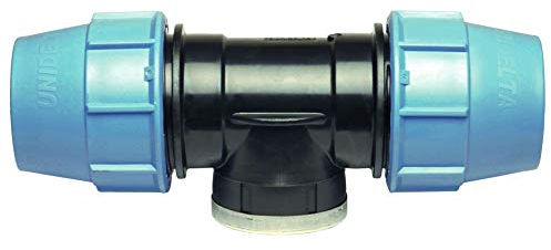 BFG PE PP Wasserrohr T-Stück 20mm x 20mm x 3/4 Zoll weiblich Klemmverschraubung Kunststoff Klemmverbinder für PE/BFG Rohre EB-Z7XE-VNRF blau, schwarz 20 x 20 x 3/4