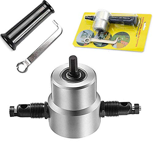 160A Double Head Sheet Metal Nibbler Cutter Electric/Pneumatic Power Drill Tools Kit Cutting Attachment