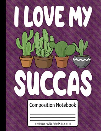 Succulent Plants Book Cactus Journal Succulent Composition Notebook Wide Ruled 110 Pages 8.5 x 11 Inch: Cactus & Succulents Gifts