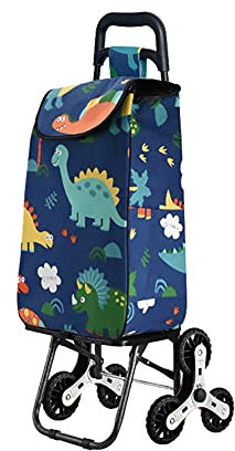 SHOPPING TROLLEY Pieghevole Carrello Portaspesa 3 Ruote x 2 Salire Le Scale Stile Carino Silenzioso Staccabile Robusto 50Kg Grande da Donna Carrello di Trasporto Viaggiare Picnic Campeggio 35L