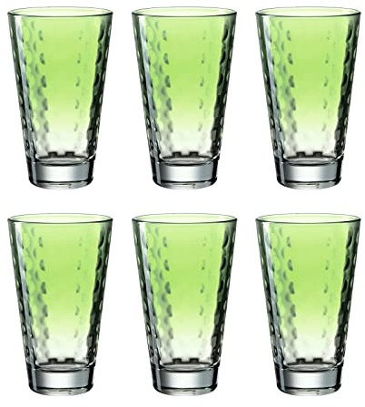 Trinkglas 300 ml, 6er Optic Saftglas Wasserglas Hellgrün Leonardo