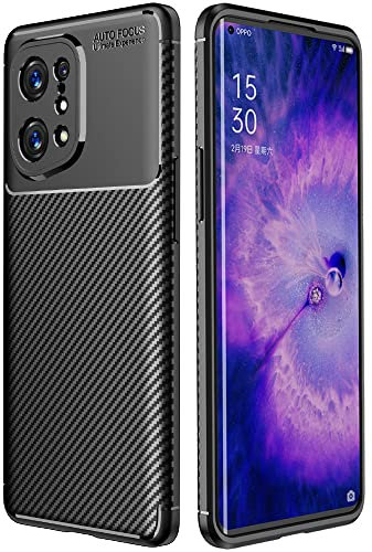 TECHGEAR Carbon Fibre Case for Oppo Find X5 5G [CarbonFlex Case] Flexible, Shockproof, Ultra Slim, Soft TPU Protective Shell Cover with Carbon Fibre Detailing Designed For Oppo Find X5 5G