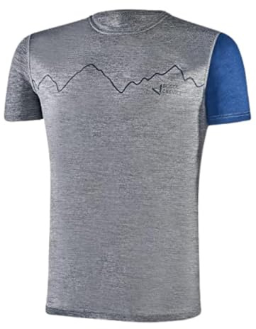 Black Crevice T-Shirt en Laine mérinos pour Homme - T-Shirt en Laine mérinos de qualité supérieure - T-Shirt pour Homme en 70% Laine mérinos et 30% Polyester - T-Shirt régulant la température -