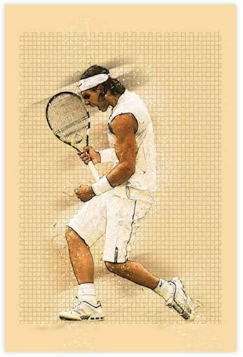 LBMED Leinwand Druck Poster Rafael Nadal Tennis Sport Poster 1 Leinwand für Familiendekoration Wandkunst Kunstwerk Malerei Kunstdrucke Bild 19.7x27.6(50x70cm) Kein Rahmen