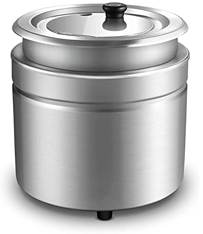 MNSSRN Cuisinière À Soupe Commerciale, Buffet en Acier Inoxydable, Cuisinière À Soupe De Porridge Électrique, 9L avec Couvercle, Cuisinière À Soupe Commerciale