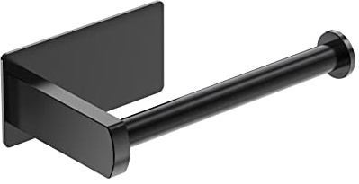 EMPAVA Self Adhesive Toilet Paper Holder - SUS304 Stainless Steel Rustproof No Drilling Paper Roll Holder stick on wall for Bathroom, Kitchen, Washroom, Black