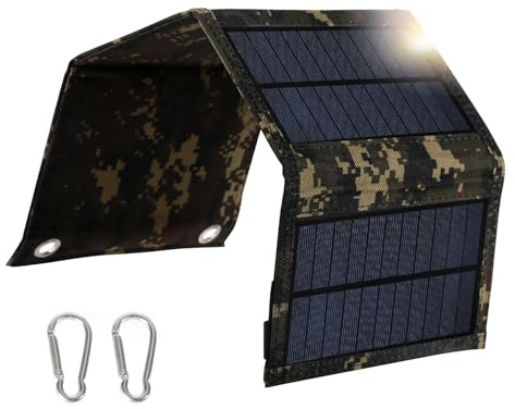 Jadeshay Solar Ladegerät USB, 20W Solar Ladegerät Faltbares Solarpanel Tragbares Solar Panel Handy Ladegerät 5V/2A USB-Schnittstelle Außenaufladung for Telefon-Laptop