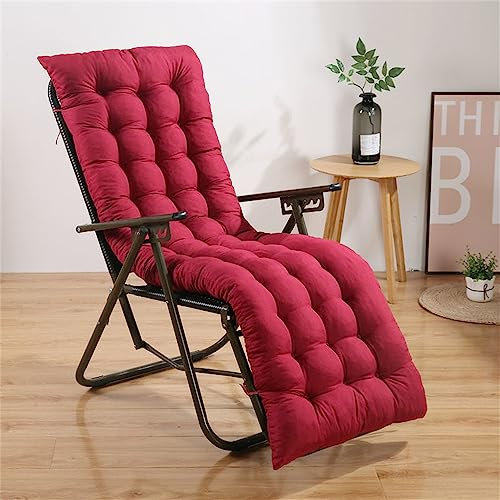 Morbuy Bequeme Liegenauflage Deckchair & Sonnenliegen - 8cm Dicke Polsterung Gartenliege Auflage Liegestuhl Polster Tragbare Garten Innenhof Gepolstertes (48x160x8cm,Rot)