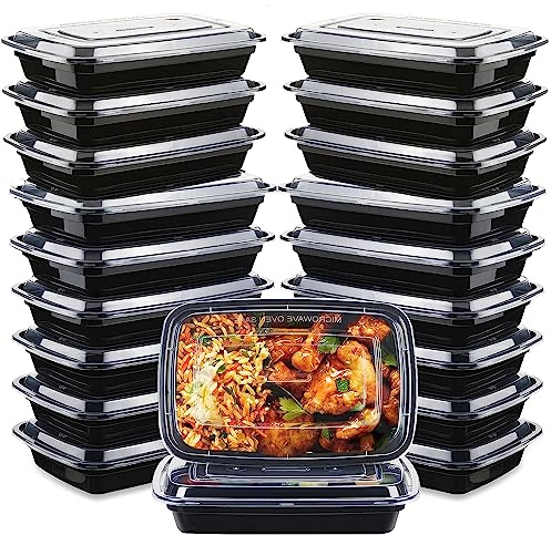 [20 Pack] Meal Prep Containers Reusable, Plastic Food Containers with Lids | Takeaway Containers Microwave, Freezers & Dishwashers Safe, BPA Free, Food Storage Containers, Food Prep Containers with Lids