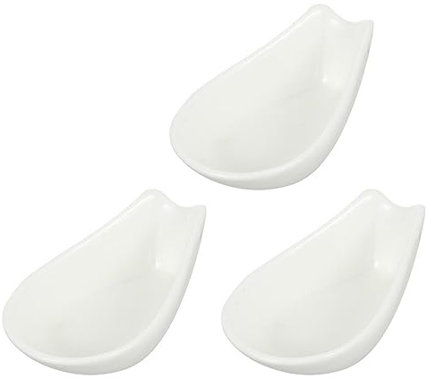 3pcs White Ceramic Spoon Rests for Kitchen Food Preparation | Creative Practical Design, Fine Workmanship, Easy to Clean Surface, Not Easy to Wear, Three-piece Set