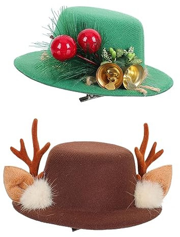 Beavorty 2 Stücke Weihnachten Fascinator Hüte Für Frauen Bachelorette Party Haar Hoop Elch Haarnadel