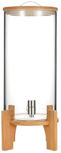 LYXXW Glass Beverage Drink Dispenser with Tap Brew Kombucha Mason jar for Water Juice Milk Ice Coffee Sun Tea,Large Big Cold Drink,Clear,11L