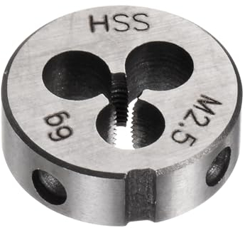 QUARKZMAN Runde Schneideisen, Metrisches M2,5 x 0,45 Gewinde (Rechtsgewinde), Hochgeschwindigkeitsstahl (HSS) Schneideisen Reparaturwerkzeug