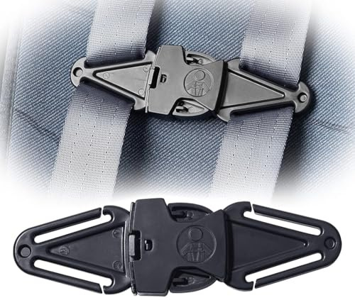 Clyhon Fibbia Gancio Cintura Seggiolino Auto Bambino, Dispositivo di Sicurezza Seggiolino Auto, Impedisce al Bambino di Togliere le Braccia Dall’imbracatura, per Seggiolini e Passeggino, 1 pièce noire