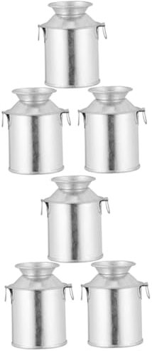 Cabilock 6pcs Rustic Vase Flower Vintage Jug Planter Pail Bucket for Wedding Decor Desktop Decoration