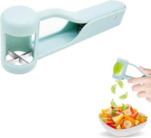 ZKFSIE Grape Cutter, Fruit Slicer for Toddlers, Stainless Steel Blades and Body, ABS Plastic Handle, Manual Operation, Ideal for Grape, Tomato, Cherry, Strawberry