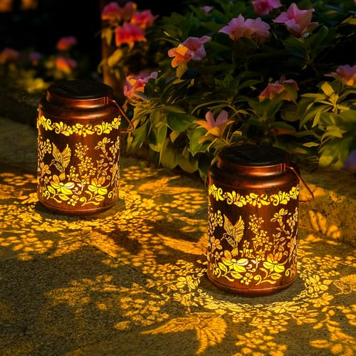 OxyLED Lanterna Solare - Lanterne Solari da Esterno con Design Colibrì Confezione da 2 Impermeabile IP44, Accensione Automatica Crepuscolo/Alba, Ideale per Giardino, Terrazzo e Balcone