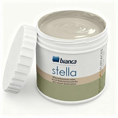 Bianca Stella Peinture de Meuble Premium pour Cuisine & SdB, Cappuccino, 500ml, Peinture Meubles de Cuisine à Base d'Eau, Toutes Surfaces, Bois, Carrelage & Métal