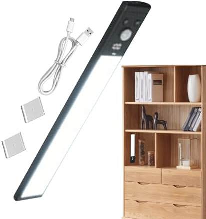 Bajo las luces de la cocina del gabinete - Luces LED del gabinete | Capin del sensor de movimiento Luz | Recargable debajo de las encimeras | Barra de iluminación LED ultra brillante para piso