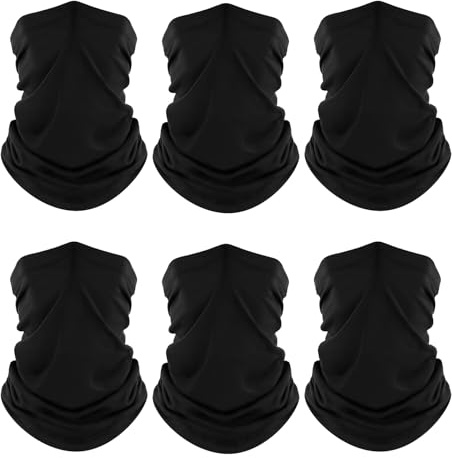 fuinloth Cache-Cou 6 Pièces Tour de Cou Élastique Soie Glacée Anti-UV | Tissu frais respirant anti-transpirant, protection UV vent poussière, multi-usages moto randonnée travail extérieur