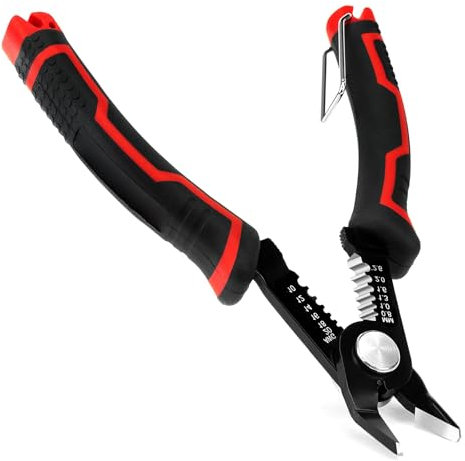 1 Pcs Wire Cutter 5.0 inch, Cable Stripper Tool, 3 in-1 Side Cutter, Wire Cutters, Wire Stripper Ergonomic Anti-Slip Handle, Suits for Electrical Repair, Appliance, Home Appliance, Safe Lock