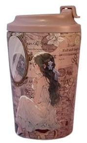 Genérico Taza de Café 400mL Rosa, Termo Café para Llevar Acero Inoxidable Reutilizable Vaso Térmico Antigoteo para Coche, Termo Hermético para Bebida Fría y Caliente, Leche y Té