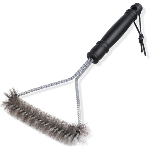 WUBAYI Spazzola professionale per griglia in acciaio inox, 30 cm, con testa angolata a Y e nucleo zincato, spazzola per griglia in acciaio inox (manico in PP resistente al calore, setole non perdono)