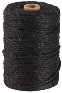 JIHUOO Ficelle de jute naturelle épaisse de 100 mètres x 3 mm pour emballage cadeau, corde de chanvre robuste, support pour plantes grimpantes, corde décorative noire