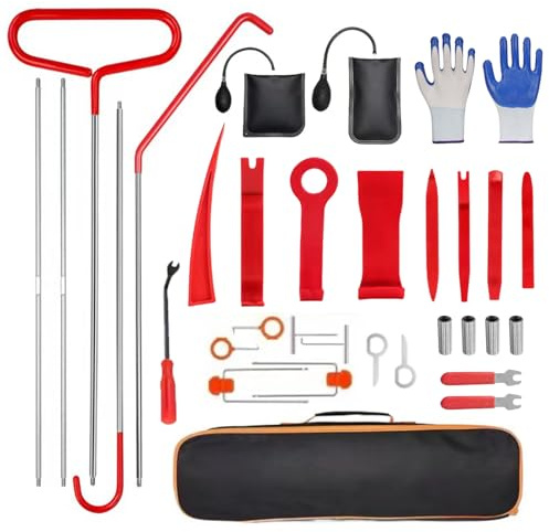 Professionelles Auto-Werkzeug-Set, lange Reichweite, Greifer, Luftkeilpumpe, abriebfeste Keilhandschuhe, unverzichtbares Auto-Werkzeug für Notfälle, Demontagewerkzeug für Auto, LKW, Ausbeulen