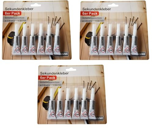 18 x Sekundenkleber EXTRA STARK Alleskleber Schnellkleber universal 100g/19,98 € Farblos Metall Keramik Gummi Kunststoff Holz Leder Superkleber Powerkleber Spezialkleber Metallkleber Keramikkleber